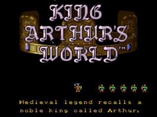 King Arthur's World title screen for Super Nintendo